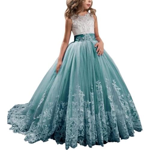 New Arrivals Girls Sleeveless Ball Gowns Beading Holy First Communion Dresses Princess Gowns Flower Girls Pageant Dresses