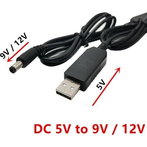 USB power boost line USB 5V to DC 9V / 12V Step UP Module USB Converter Adapter Cable 5.5x2.1mm 5.5x2.5mm Plug