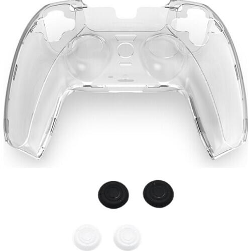 For Sony PlayStation 5 Game Controller PS5 Crystal Case With Rocker Cap Handle Protection Case Transparent Protection Hard Box