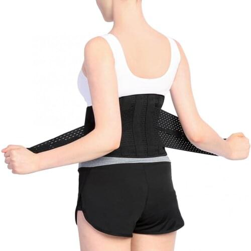 Yosoo Adjustable Back Brace Breathable Lumbar Support Belt Waist Band with Breathable Mesh Panels for Relieve Back Pain