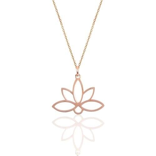Willowy Silver Silver Infinite Life Icon Lotus Flower Necklace