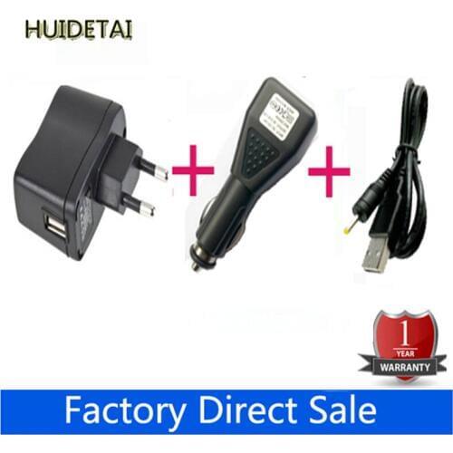 EU Plug Wall Charger Adapter 5V + DC Car Charger USB Port + Charging Cable for 7" Huawei Ideos S7 Tablet S7 Slim Mediapad