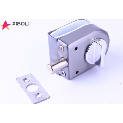 Single Central Glass Door Lock Stainless Steel Bolt Glass Door Locks Door Hasps For 10-12mm Glass Door Lock