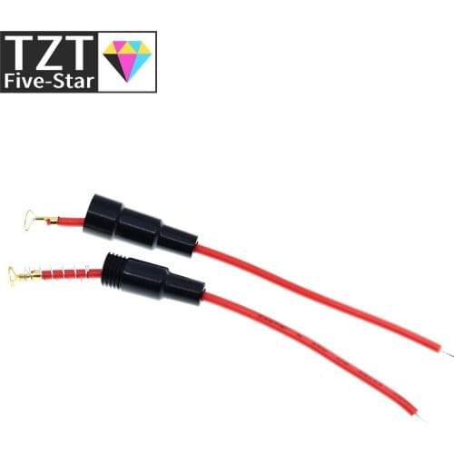 TZT 1pair 5*20mm Glass fuse holder Screw Type 5X20mm with 22 AWG Wire Cable 250V Glass fuse tube fuse casing