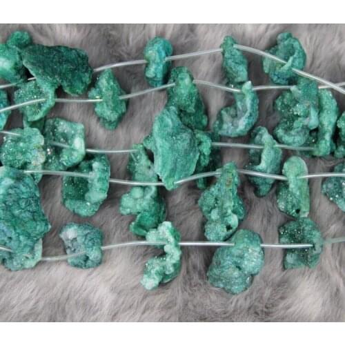 Green Titanium Druzy Charms Pendant Unique Quartz Crystal Necklace Pendant Druzy Beads Crystal Geode Necklace