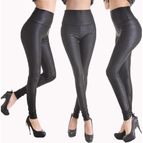 2020 New Sale Fashion Serpentine Sexy Leggings Womens Leggins Stretch High Waist quality PU Faux Leather Pencil Pants Plus Size