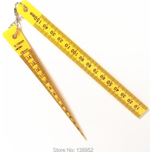 1-15mm combination Japanese PMMA Taper Gauge Toper Weld Gauge ruler with 150mm Straight Scale Kegelmessgerat 2Pieces/Set