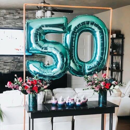 1pc 32inch Tiffany Blue Number Aluminum Foil Balloon Digit Figure Baloon Globos Kids Adult Birthday Wedding Decor Party Supplies