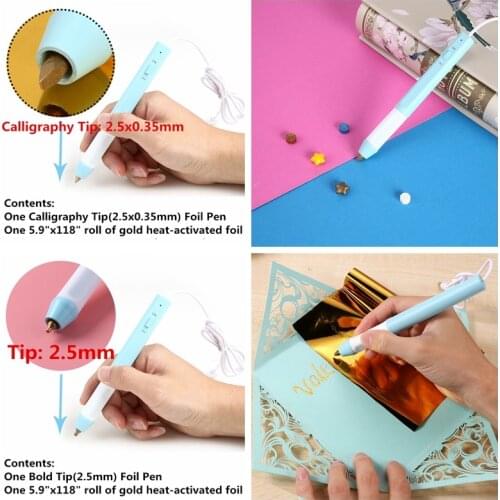 1 Heat Foil Pen+1 Roll Foil Paper Sets For Shining Handwritten Sentiments And Glimmering Accents