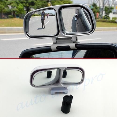 2PCS Auto Wide Angle Auxiliar Adjustable Rear Side View Blind Spot Mirror Trim Universal Accessories