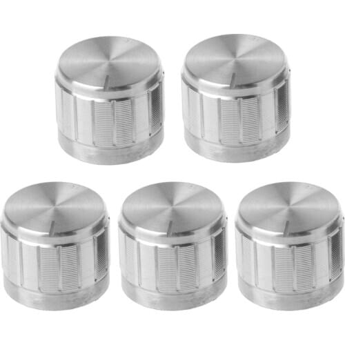 5Pcs 21X17mm Aluminum Rotary Control Potentiometer Knob Electronic Component Q0KA