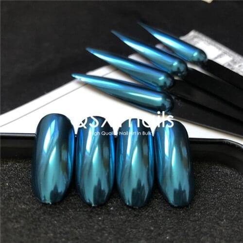 50g High Quality Blue Super Mirror Powder Nail Chrome Foil Pigment Nail Glitter Smooth Rubbing for Nail Art Gel Nail Polish