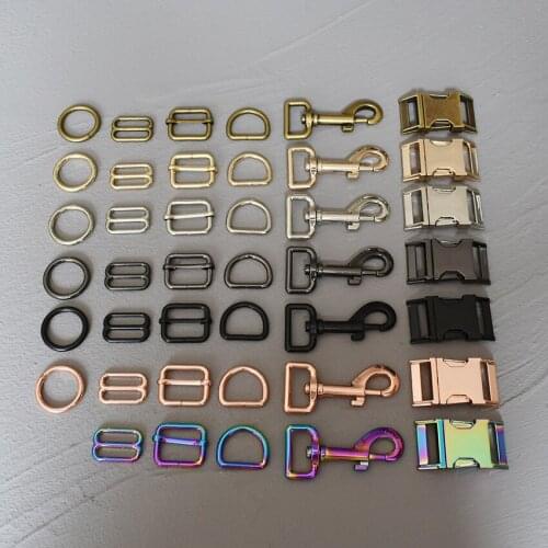 50 Pcs 25mm Webbing Metal Hardware Strap Slider D Ring Release Belt Buckle For Pet Dog Collar Paracord Sewing Accessory 25-1