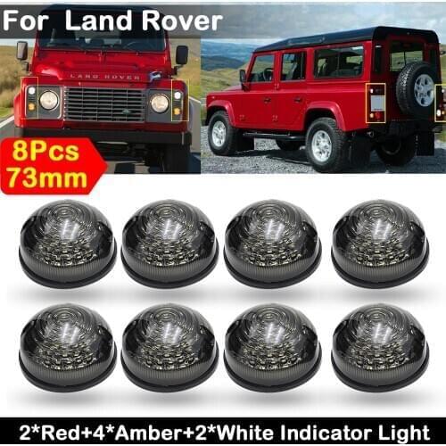 8PCS Smoked Lens LED Turn signal Lamp Stop lights Clearance Light For Land Rover Defender Complete LED Lamp Upgrade Kit