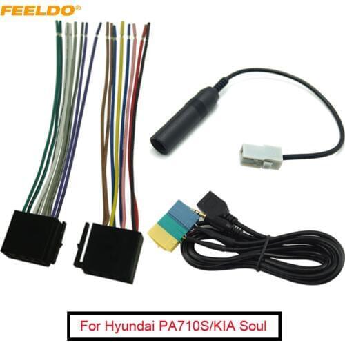 FEELDO 1Set AUX/USB/Power Harness/Antenna Adapter Suite Set For Hyundai PA710S/KIA Soul Radio/CD/MP3 #FD3240