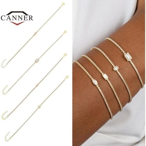 CANNER European and American Fashion Bracelet for Women Diamond CZ Wedding Gift Ladies Bracelets Femme Jewelry Pulseras Mujer