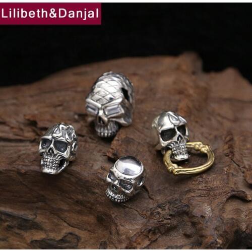 Buddha Men Women Pendant 925 Sterling silver Jewelry Creative Skull natural stone Necklace Pendant Gift Fine Jewelry FP6