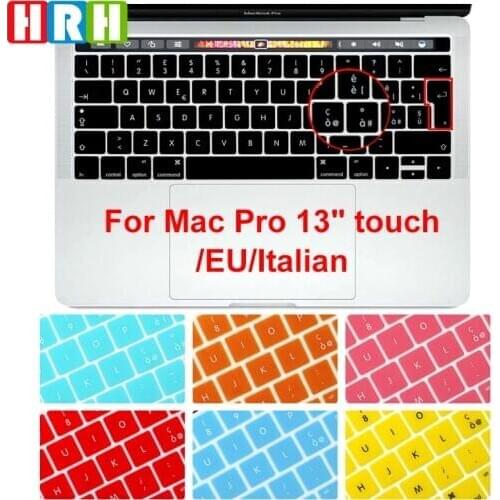 HRH Italian Slim Language Silicone EU Keyboard Skin Cover Protector For MacBook Air Pro with Retina 13" 15" 17" Aluminum Unibody