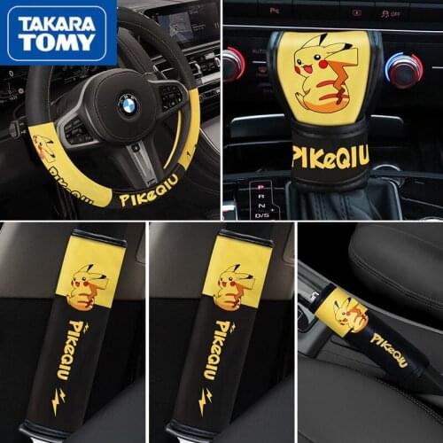 TAKARA TOMY Pokemon Pikachu Cartoon Four Seasons General Motors Steering Wheel Cover Cute Ice Silk Breathable Non-slip