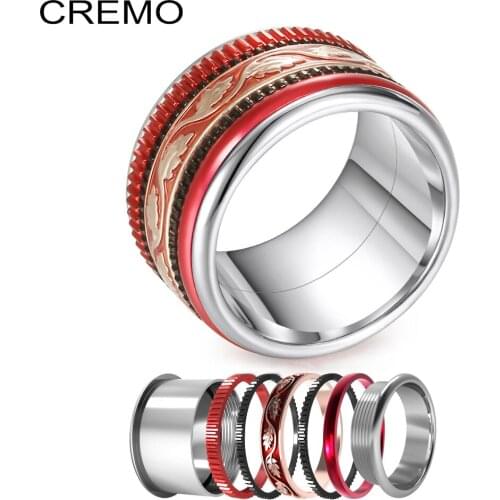 Cremo Stackable Stainless Steel Ring Interchangeable Accessories Femme Bijoux Bague Fashion Rings Jewelry Gift
