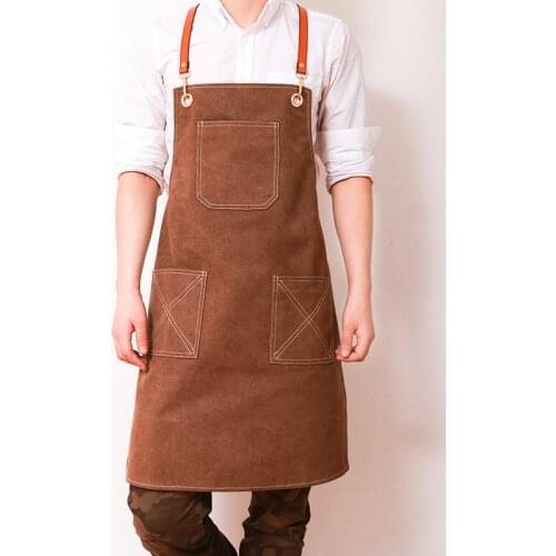 Canvas Apron Denim Florist Painting Barista Milk Tea Shop Restaurant Waiter Overalls Men and Women