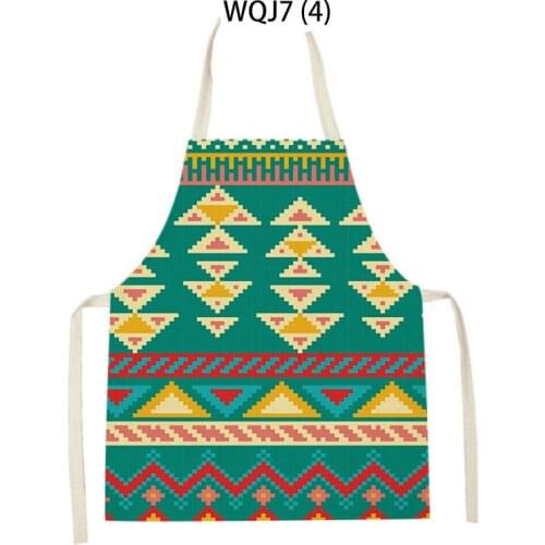 Farmhouse African Ethnic Geometric Pattern Printed Kitchen Apron Home Bib Household Cleaning Cleaning Accessories Cooking Apron