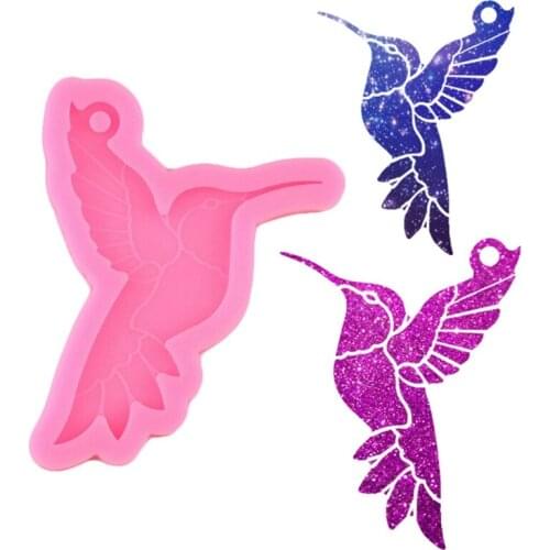 Resin Mold DIY Hummingbird Style Silicone Mold Resin Keychain Casting Molds Crafts Key Chain Making Tools