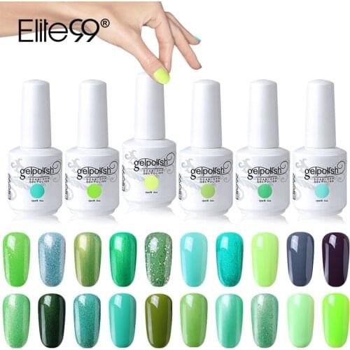 Elite99 15ml Green Color UV Gel Polish Soak Off Gel Nail Polish Long Lasting Nails Gelpolish Manicure Gel For Nail Art Varnishes