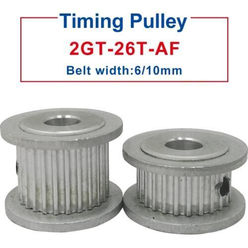 GT2-26Teeth Timing Pulley Inner Bore 5/6 mm Aluminum pulley wheel width 7/11mm Match With 6/10 mm Timing Belt For 3D Printer