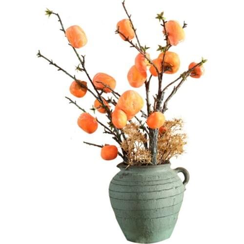 Artificial Persimmon Branches Living Room Floor Floristry Furnishings Artificial Flower Home Soft Outfit Decoration Arrangement