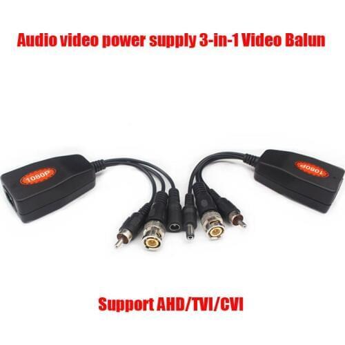 Free shipping AHD TVI CVI 1080P BNC RJ45 UTP Cat5E/6 Cable Video Audio Power CCTV Balun