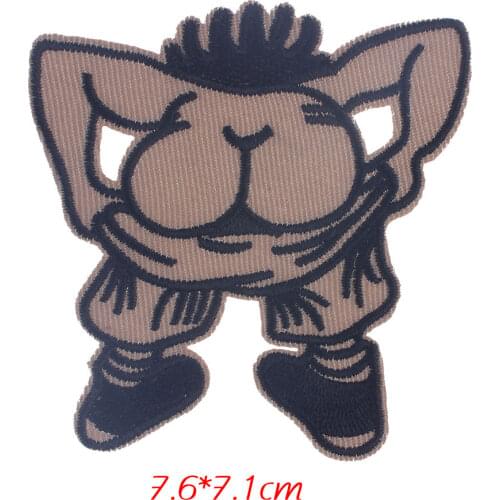 Boy Take Off Pants Patches for Clothing Iron on Embroidered Patch Applique Sew on Fabric Badge DIY Apparel Accessori Decoration