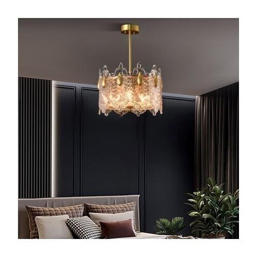 Postmodern copper chandelier designer art glass villa living room bedroom dining room clubhouse lamps