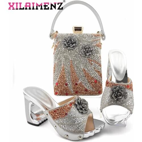 International Fashion Lady Shoe and Bag Set 2020 Hot Selling Material with Pu Italian Women Shoes and Bags to Match for Party