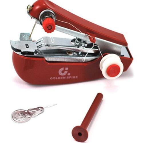 Mini Sewing Machine Home Travel Small Handheld Manual Portable DIY Needlework Cordless Machine Cloth Fabric Stitch Accessorie