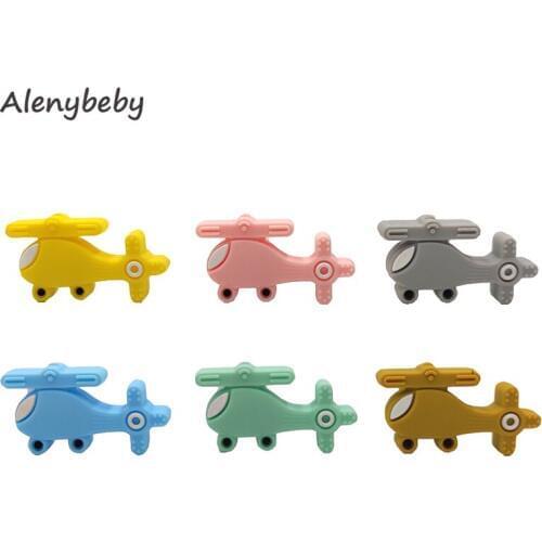 Mini Cute Aircraft Silicone Beads Animal Baby Teether Food Grade Infant Teething Bead For DIY Nursing Necklace Accessories Toy