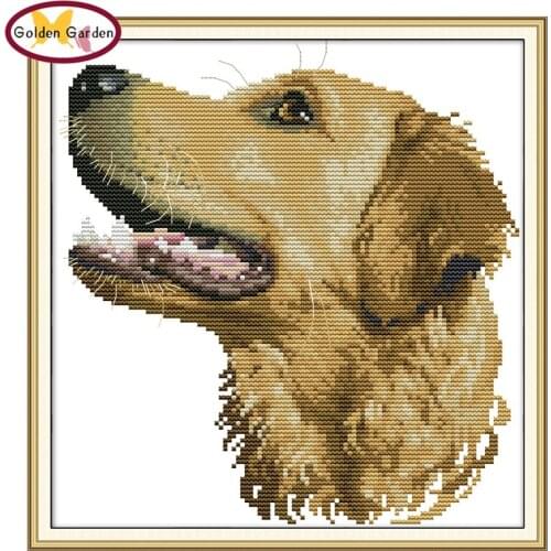 NKF Dog Animal Cross Stitch Kits 11CT 14CT Chinese Cross Stitch Pattern Embroidery Needlework Set for Home Decor