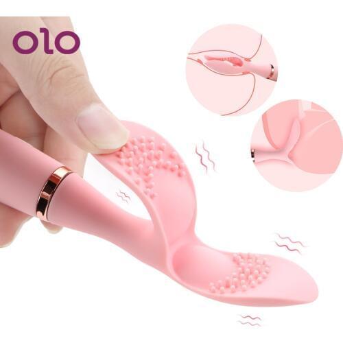 OLO 10 Speed Dildo Clitoris Clip Vibrator G spot Vagina Stimulator Nipple Penis Massager Masturbation Sex Toy for Women Couples