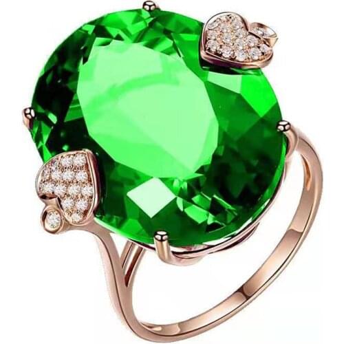 Wholesale Milangirl Colorful Oval Heart Crystal Rings for Women Hollow Out Luxury Jewelry Anniversary