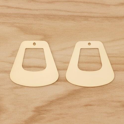 10 Pieces Matte Gold Open Geometric Trapezoid Charms Pendants for Earrings Jewellery Making 30x31mm