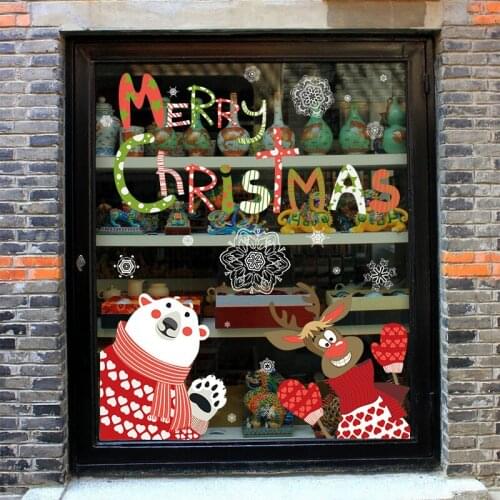 Christmas Elk Window Sticker Wall Stickers Christmas Wall Decal Festival Atmosphere Dress Up Supplies Christmas Secorations