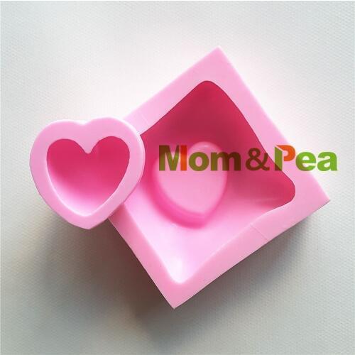 Mom&Pea MPA1733 Square & Heart Shaped Silicone Mold Cake Decoration Fondant Cake 3D Mold Food Grade Soap Mold