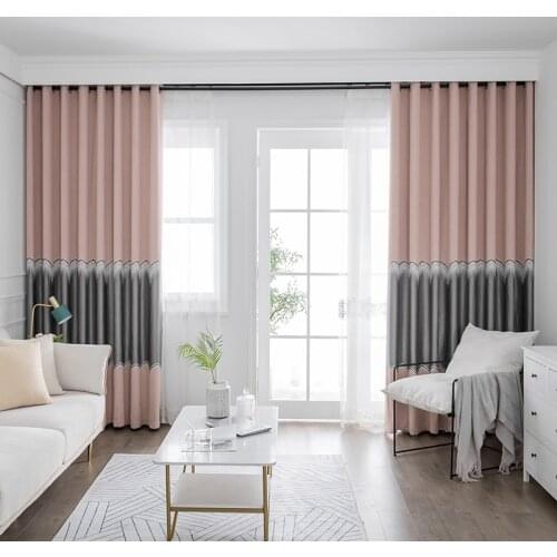 Modern Simple Fashion Curtain Ferret Velvet High Quality High Shading Seamless Stitching Curtains for Living Room Bedroom Custom