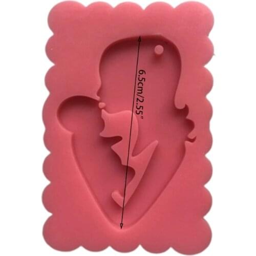 Super Glossy Mother and Baby Keychain Epoxy Resin Mold Keyring Silicone Mould