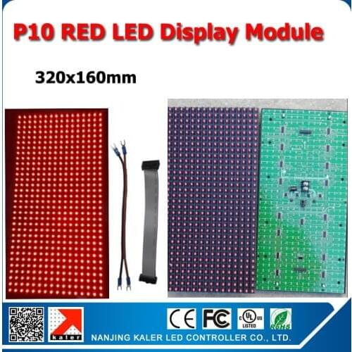 TEEHO Free shipping semi outdoor p10 red led module 320x160mm 32x16 pixel semi-outdoor red color led module