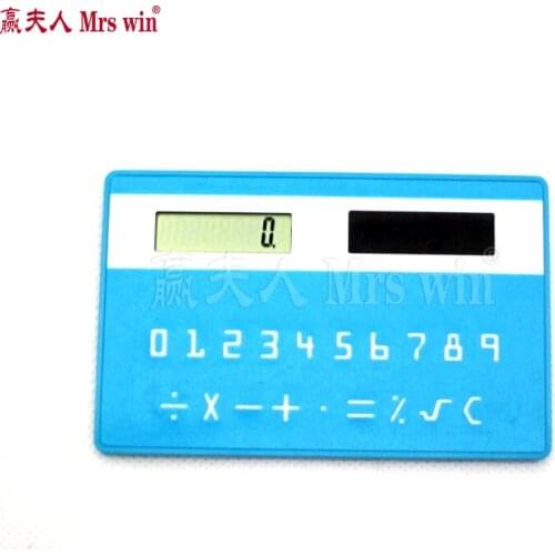 High Quality mini handheld ultra-thin Card stationery card calculator Solar Power Small Slim Travel Pocket Calculator portable