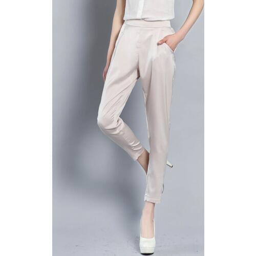 Hot Sales Summer casual pants Female Classic High Elastic Waist Harem Pants Women Fashion Slim Solid Color Ankle-length Pants