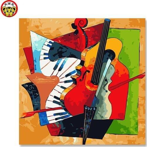 Painting by numbers art paint by number abstraction Abstract the guitar Framed Pictures DIY Home Decoration For Living Room DIY