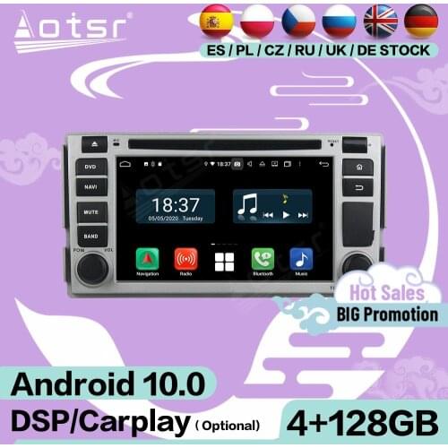 2 Din 128G Multimedia Stereo Android 10 Video Player For Hyundai Santa Fe GPS Navigation Headunit Audio Radio Receiver Head Unit