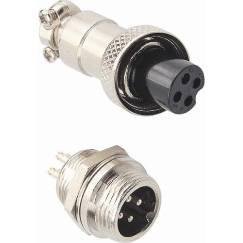 20pcs/lot GX12 12MM 4PIN Male and Female Cable Connector Aviation Plug Socket